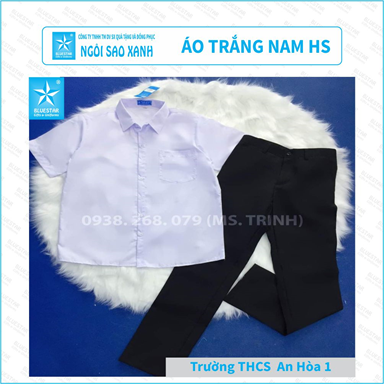 ÁO TRẮNG HỌC SINH NAM - THCS AN HÒA 1